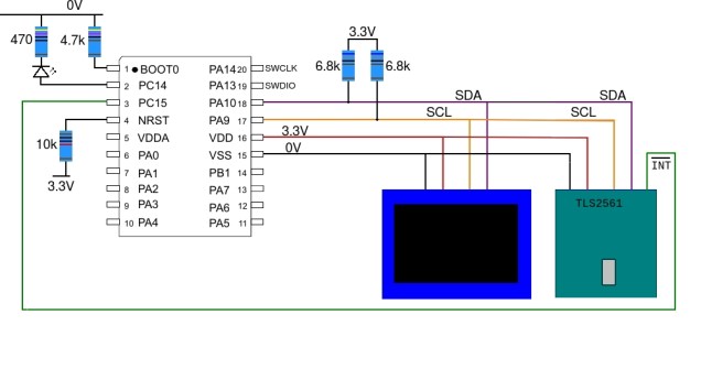 stm32l031_ssd1306_tls2561_circuit